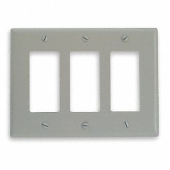 EDWARDS SIGNALING Triple Gang Faceplate H 5 x W 6 3/4 In, 1EXY9