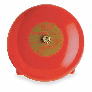 EDWARDS SIGNALING Fire Bell Red H 3 11/32 x L 6 x W 6 In, 1EXZ8