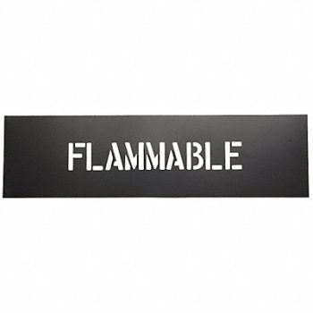 GRAINGER APPROVED Safety Stencil Flammable PVC Plastic, 1F127