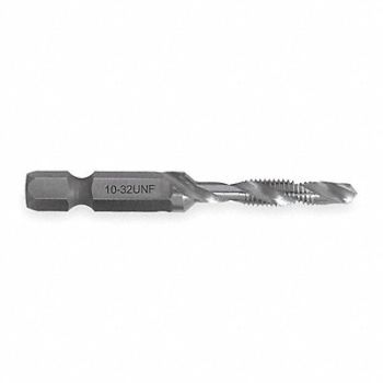 GREENLEE Drill/Tap/Countersink Bit 10-32x2 1/4 L, 1FAL1
