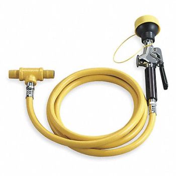 BRADLEY Single Head Drench Hose Wall Mount 8 ft., 1FBJ4