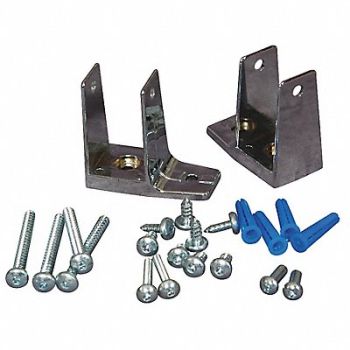ASI GLOBAL PARTITIONS Pilaster Bracket Zinc Bright, 1FBX7