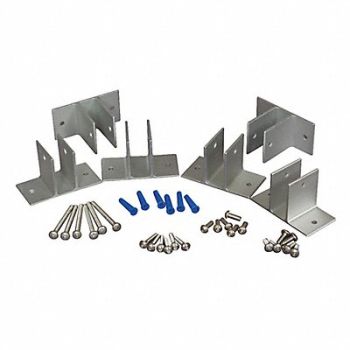 ASI GLOBAL PARTITIONS Panel Bracket Aluminum Brushed, 1FBY3
