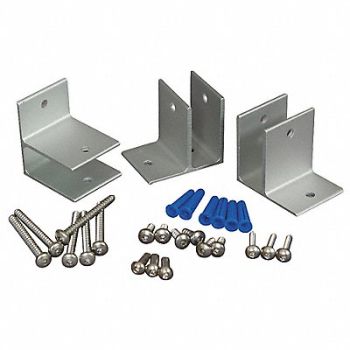 ASI GLOBAL PARTITIONS Panel Bracket Aluminum Brushed, 1FBY4