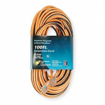 POWER FIRST Ltd Ext Crd 100ft 14Ga 13A SJTW Org/Blk, 1FD56