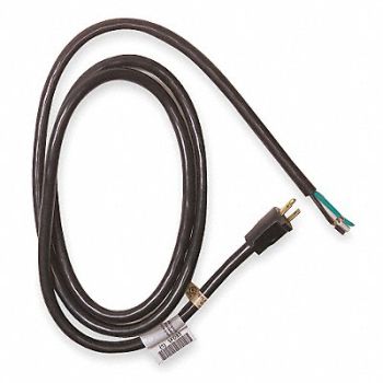 POWER FIRST Power Cord 5-15P ST 8 ft Blk 15A 12/3, 1FD93