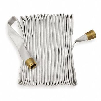 GRAINGER APPROVED Fire Hose 100 ft White Polyester, 1FEL4