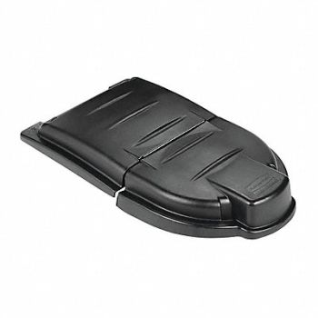 RUBBERMAID COMMERCIAL PRODUCTS Trash Can Top Dome Hinged Closure Black, 1FYG5