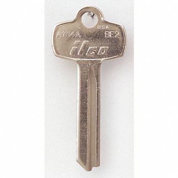 KABA ILCO Key Blank Brass Type BE2 7 Pin PK10, 1GAR5