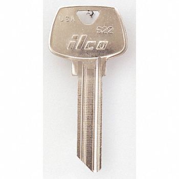 KABA ILCO Key Blank Brass Type S22 6 Pin PK10, 1GAR8