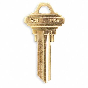 KABA ILCO Key Blank Brass Type 1145 PK50, 1GAU9