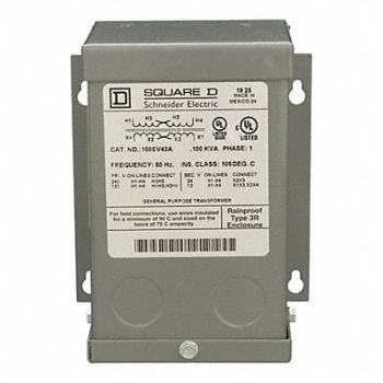 SQUARE D Transformer 120/240VAC 12/24VAC 100VA, 1H266