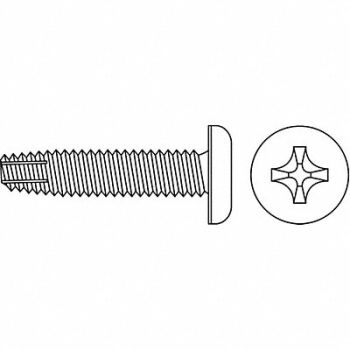 GRAINGER APPROVED Thread Cutting Screw #10 Pan 3/8 L PK100, 1HA47