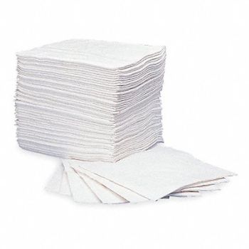 OIL-DRI Absorb Pad Oil-Based Liquids White PK100, 1HEH7