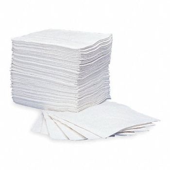OIL-DRI Absorb Pad Oil-Based Liquids White PK200, 1HEH8