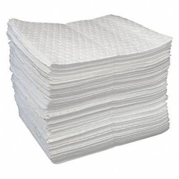 OIL-DRI Absorb Pad Oil-Based Liquids White PK100, 1HEJ1