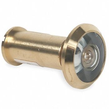 GRAINGER APPROVED Door Viewer Brass 200 Deg Viewing Angle, 1HEW3