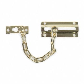 GRAINGER APPROVED Chain Door Guard Slide Bar Brass Plated, 1HEX5