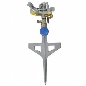 GRAINGER APPROVED Spike Impulse Sprinkler 90 Ft Dia Metal, 1HLX1