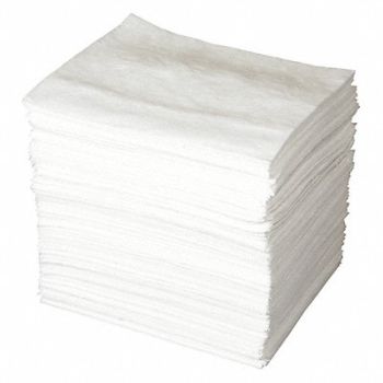 BRADY SPC ABSORBENTS Absorb Pad Oil-Based Liquids White PK200, 1HUB1