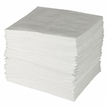 BRADY SPC ABSORBENTS Absorb Pad Oil-Based Liquids White PK100, 1HUC2