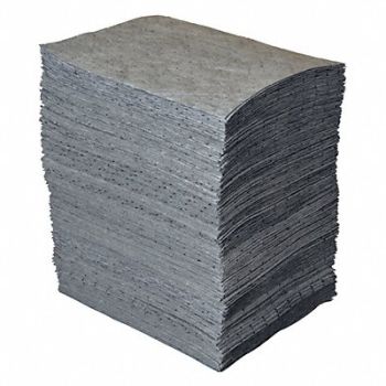 BRADY SPC ABSORBENTS Absorbent Pad Universal Gray PK100, 1HUC4