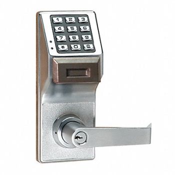 LOCDOWN Electronic Lock Brushed Chrome 12 Button, 1HVL6