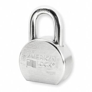 AMERICAN LOCK Keyed Padlock 15/16 in Round Silver, 4EZE7