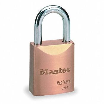 MASTER LOCK Keyed Padlock 25/32 in Rectangle Gold, 1JAK7
