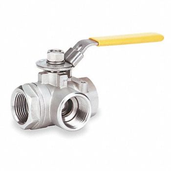MILWAUKEE VALVE SS Ball Valve 3-Way FNPT x FNPT 3/4 in, 1JCL1