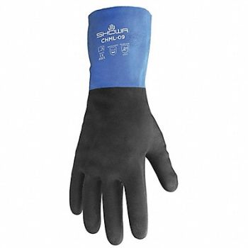 SHOWA D0559 Chem Restnt Gloves Blue/Black Sz 7 PR, 4EZE5