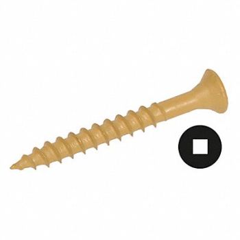 GRAINGER APPROVED WOOD SCR CSK82 SQ ST ZP #12x3 L PK100, 1LA55