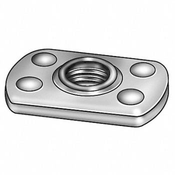 GRAINGER APPROVED Tab Weld Nut Steel 1/2 -13 4Proj 50PK, 1LAK3