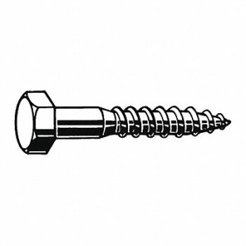 GRAINGER APPROVED Hex Lag Screw 18-8 3/8x2 1/2 PK25, 1VB63