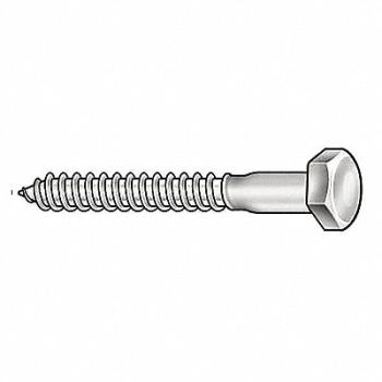 GRAINGER APPROVED Hex Lag Screw 5/16 Zinc 3 L PK100, 1LB84