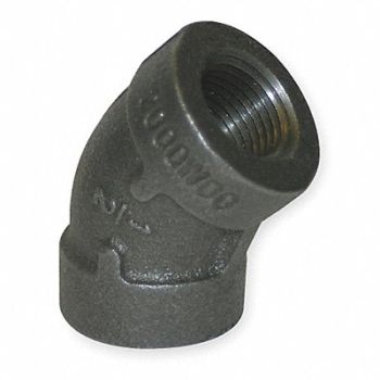 GRAINGER APPROVED 45 Elbow Malleable Iron 3 in FNPT, 1LBW2
