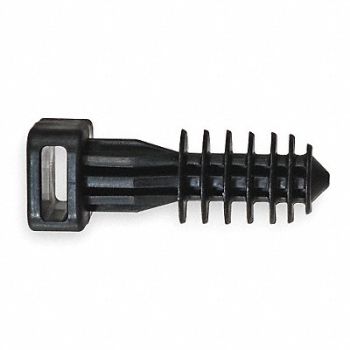 PANDUIT Cable Tie Mount Masonry Black PK100, 1LEV5