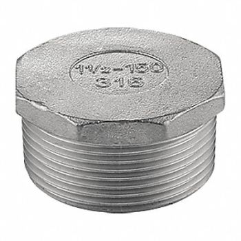 GRAINGER APPROVED Hex Head Plug 304 SS 2 in MNPT Class 150, 1LTN3