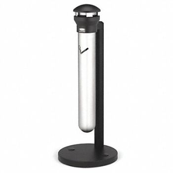RUBBERMAID COMMERCIAL PRODUCTS Cigarette Receptacle 1-19/64 gal Silver, 1LWT4