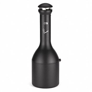 RUBBERMAID COMMERCIAL PRODUCTS D0202 Cigarette Receptacle 4-3/32 gal Black, 1LWT6