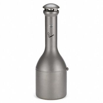 RUBBERMAID COMMERCIAL PRODUCTS D0202 Cigarette Receptacle 4-3/32 gal Pewter, 1LWT7