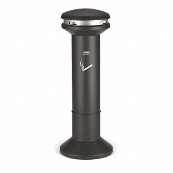 RUBBERMAID COMMERCIAL PRODUCTS D0203 Cigarette Receptacle 6-11/16 gal Black, 1LWT9