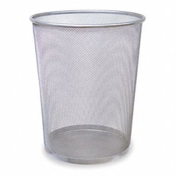 RUBBERMAID COMMERCIAL PRODUCTS Wastebasket Round 5 gal Silver, 1LYL9