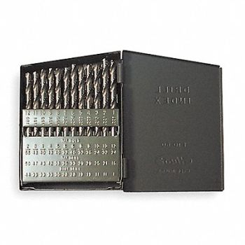 CHICAGO-LATROBE Jobber Drill Set 20 pc HSS, 1V717