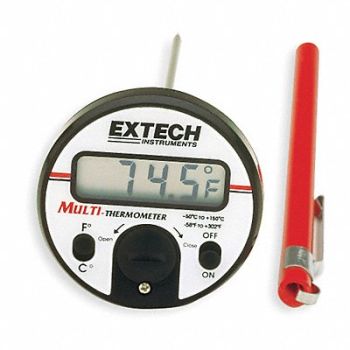 EXTECH Digital Pocket Thermometer 5 in Plastic, 1M954
