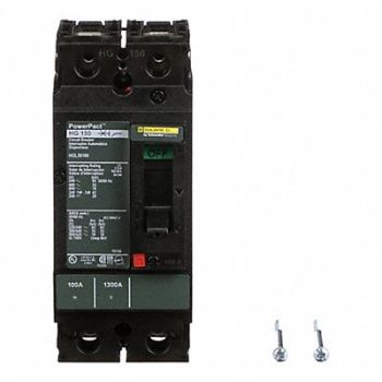 SQUARE D Circuit Breaker 100A 2P 600VAC HG, 1MAL8