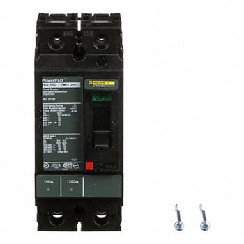 SQUARE D Circuit Breaker 150A 2P 600VAC HG, 1MAU1