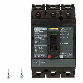 SQUARE D Circuit Breaker 15A 3P 600VAC HD, 1MAU2