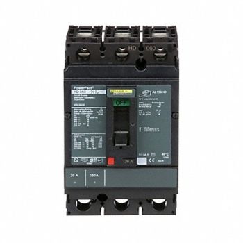 SQUARE D Circuit Breaker 20A 3P 600VAC HD, 1MAU3