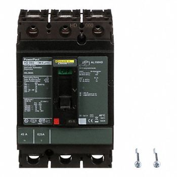 SQUARE D Circuit Breaker 45A 3P 600VAC HD, 1MAU8